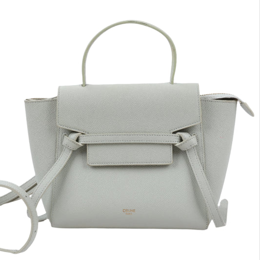 CELINE Gürteltasche aus genarbtem Kalbsleder Nano 2Way Handtasche in Mint