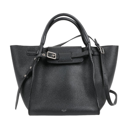 CELINE Big Bag Small Grained Leather 2way Handbag in Black