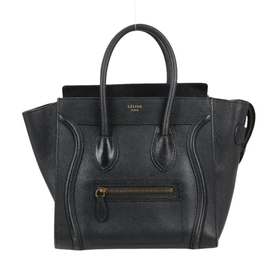 CELINE Luggage Micro Lederhandtasche in Schwarz