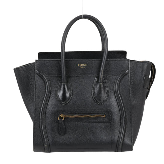 CELINE Luggage Micro Lederhandtasche in Schwarz