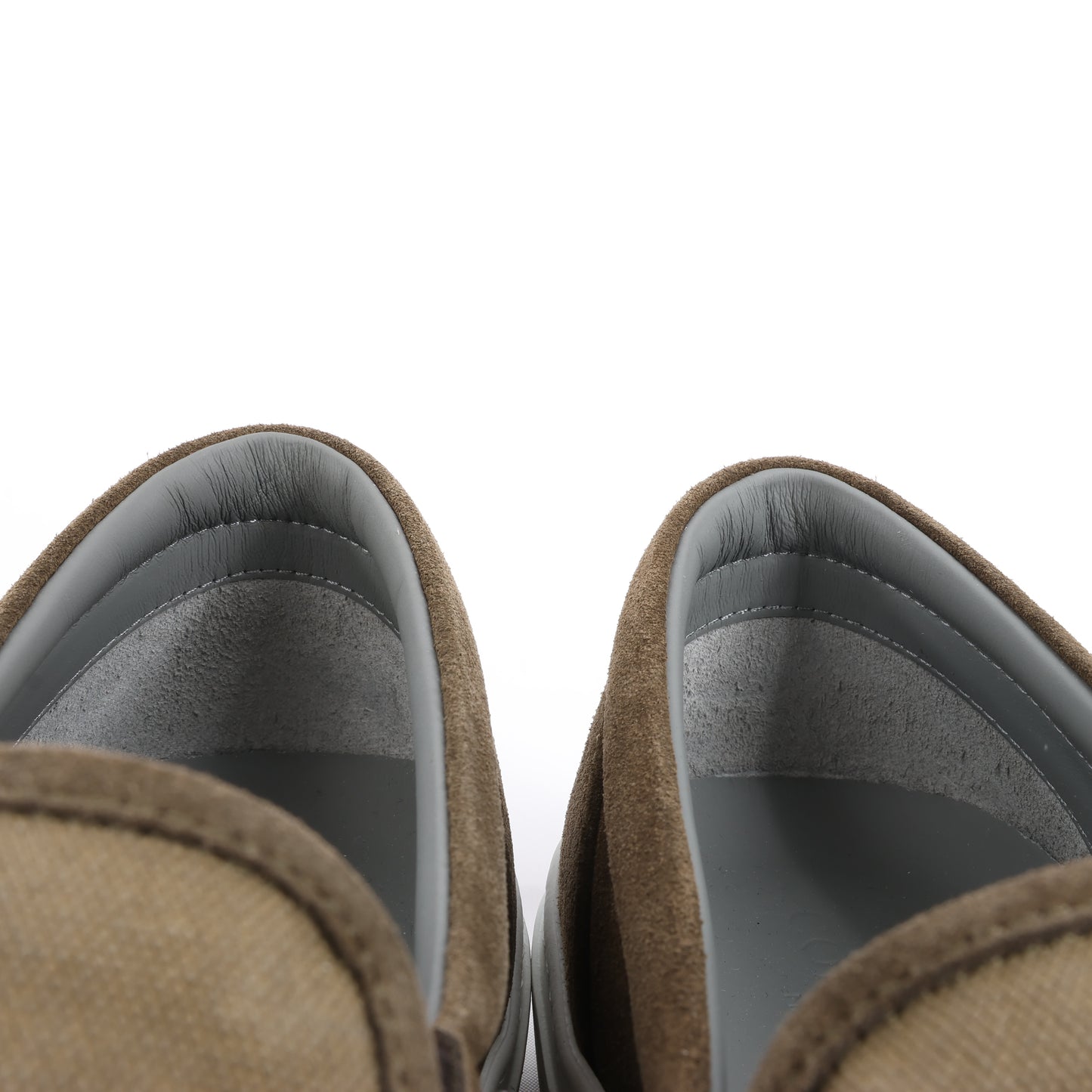 CORNELIANI Slip-On-Sneaker aus Wildleder und Stoff in Braun, Größe 50 EU