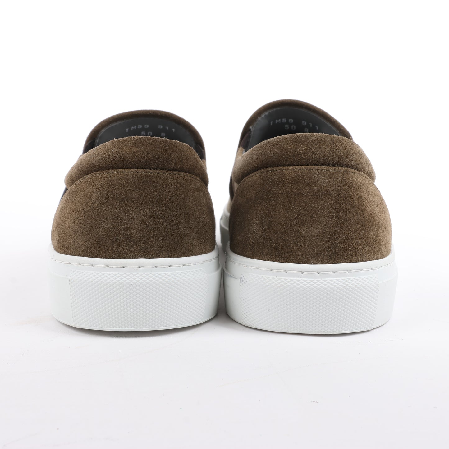 CORNELIANI Slip-On-Sneaker aus Wildleder und Stoff in Braun, Größe 50 EU