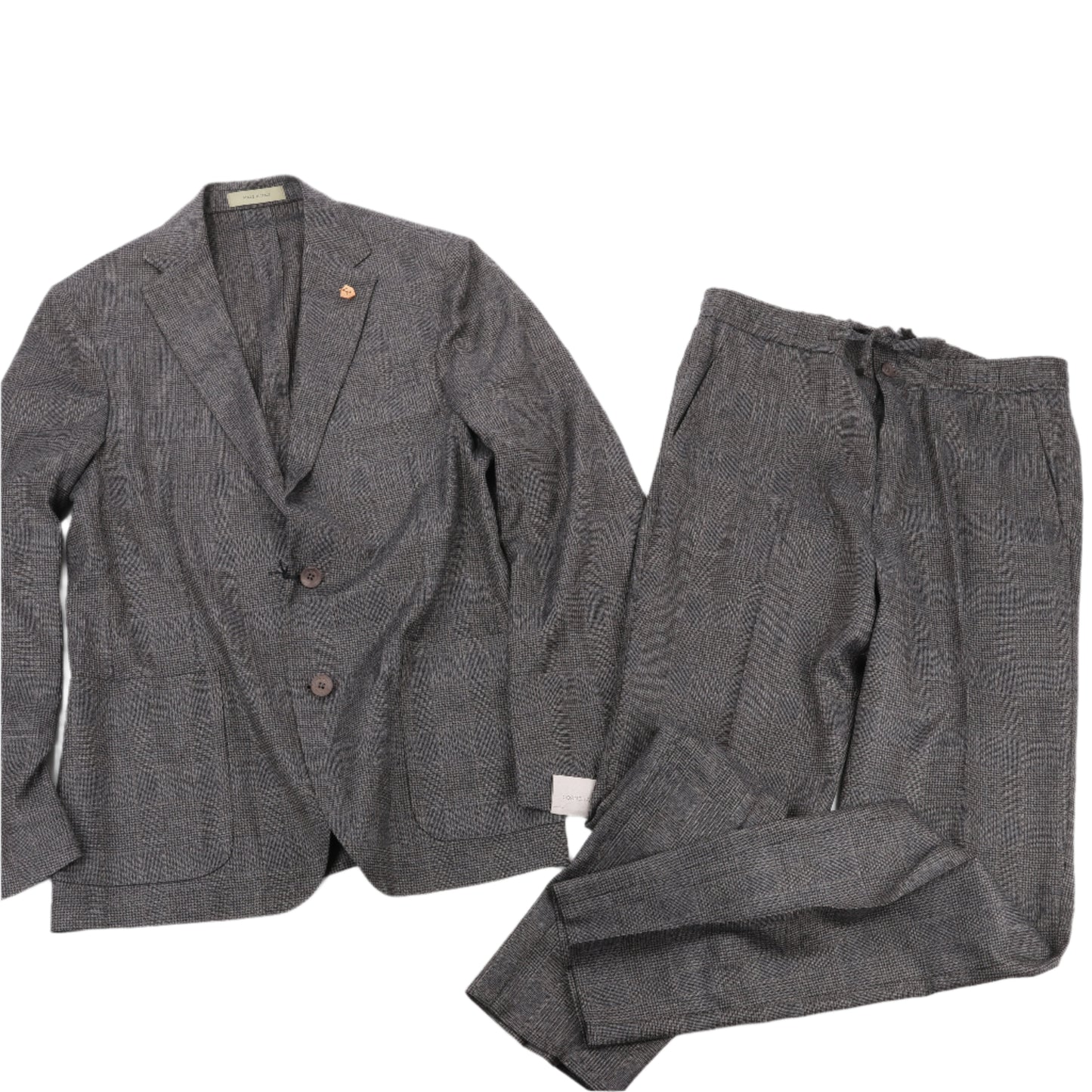 CORNELIANI Glencheck-Blazer und Hose Set, Größe 48