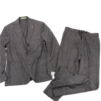 CORNELIANI Glencheck-Blazer und Hose Set, Größe 48