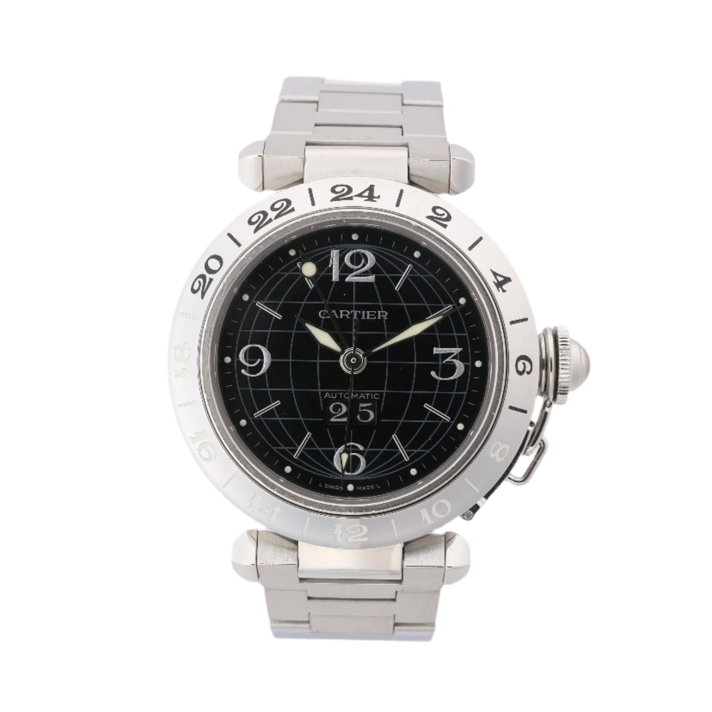 CARTIER Pasha C W31049M7 2550824719CD SS AT Black Dial Watch