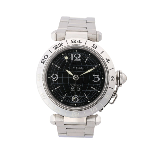 CARTIER Pasha C W31049M7 2550824719CD SS AT Black Dial Watch