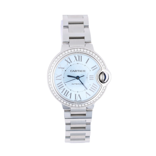 Cartier Ballon Bleu W4BB0028 SS AT Uhr mit blauem Zifferblatt