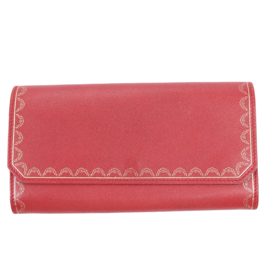 Cartier Garland Doo Cartier Lange Lederbrieftasche in Burgunderrot