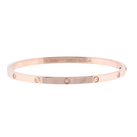 Cartier Love SM Halbdiamant-Armband 750 (PG) 18,6 g 17