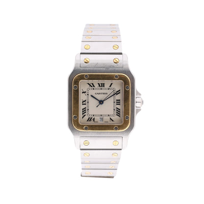Cartier Santos Galbee W20011C4 1566BB084033 SS×YG QZ Uhr mit Elfenbein-Zifferblatt
