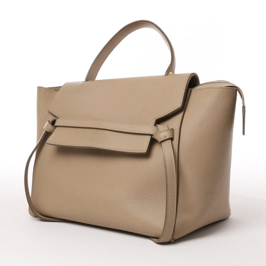 Celine Belt Bag Mini Leather 2way Handbag in Beige