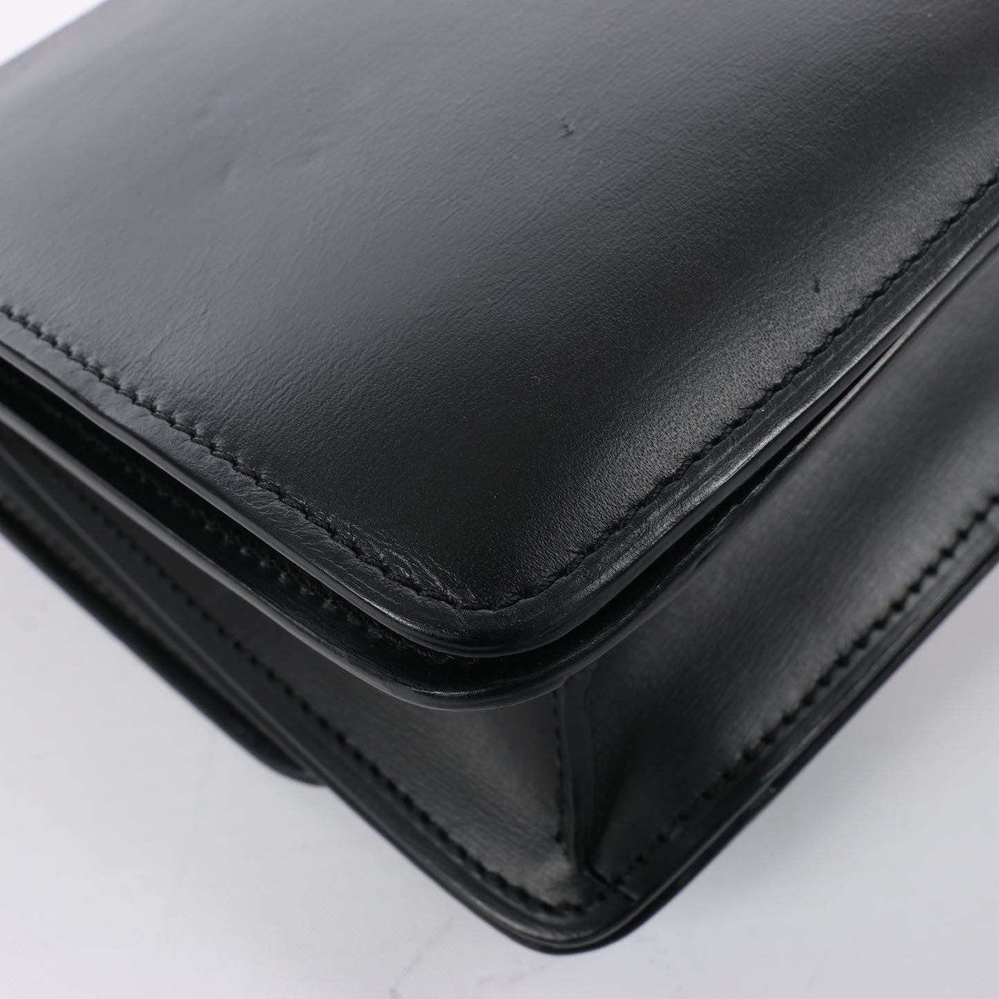 Celine Classic Box Small Leather Shoulder Bag in Black