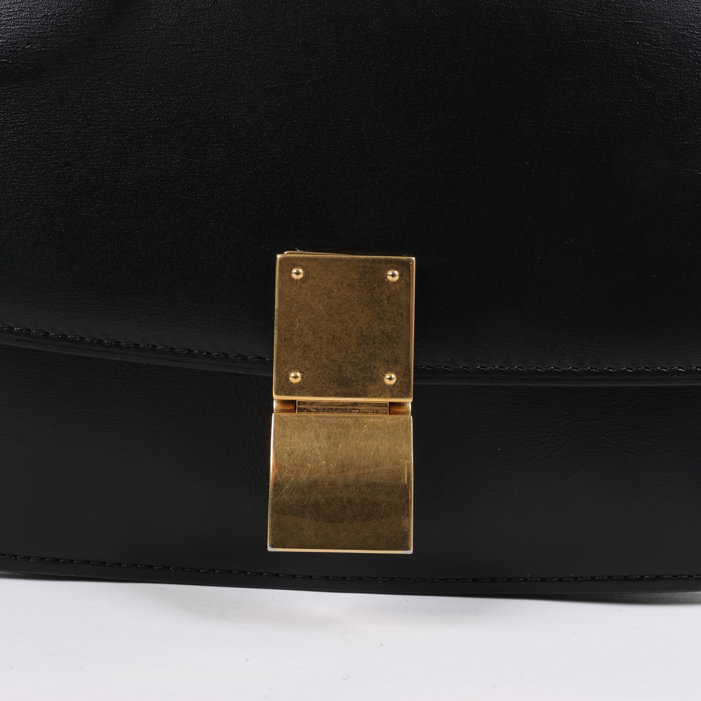Celine Classic Box Small Leather Shoulder Bag in Black