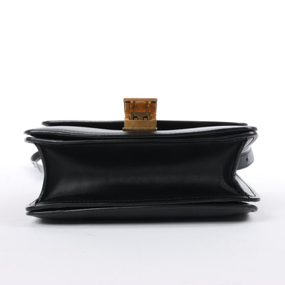 Celine Classic Box Small Leather Shoulder Bag in Black