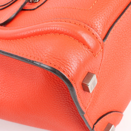Celine Luggage Micro-Handtasche aus rotem Leder