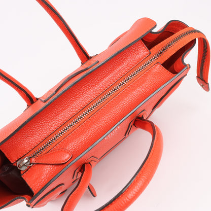 Celine Luggage Micro-Handtasche aus rotem Leder