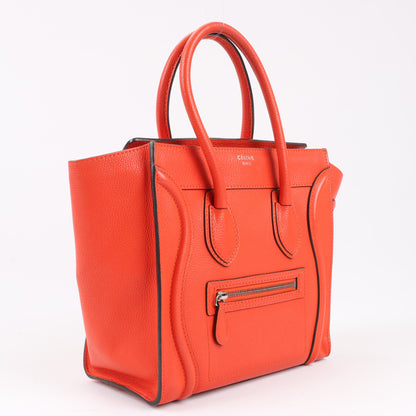 Celine Luggage Micro-Handtasche aus rotem Leder
