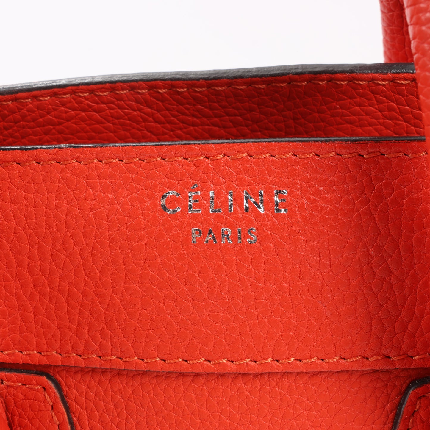 Celine Luggage Micro-Handtasche aus rotem Leder