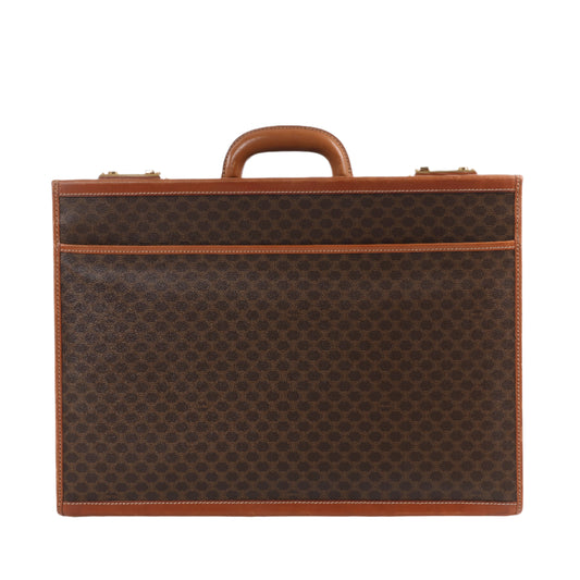 Celine Macadam PVC & Leather Attache Travel Bag in Brown