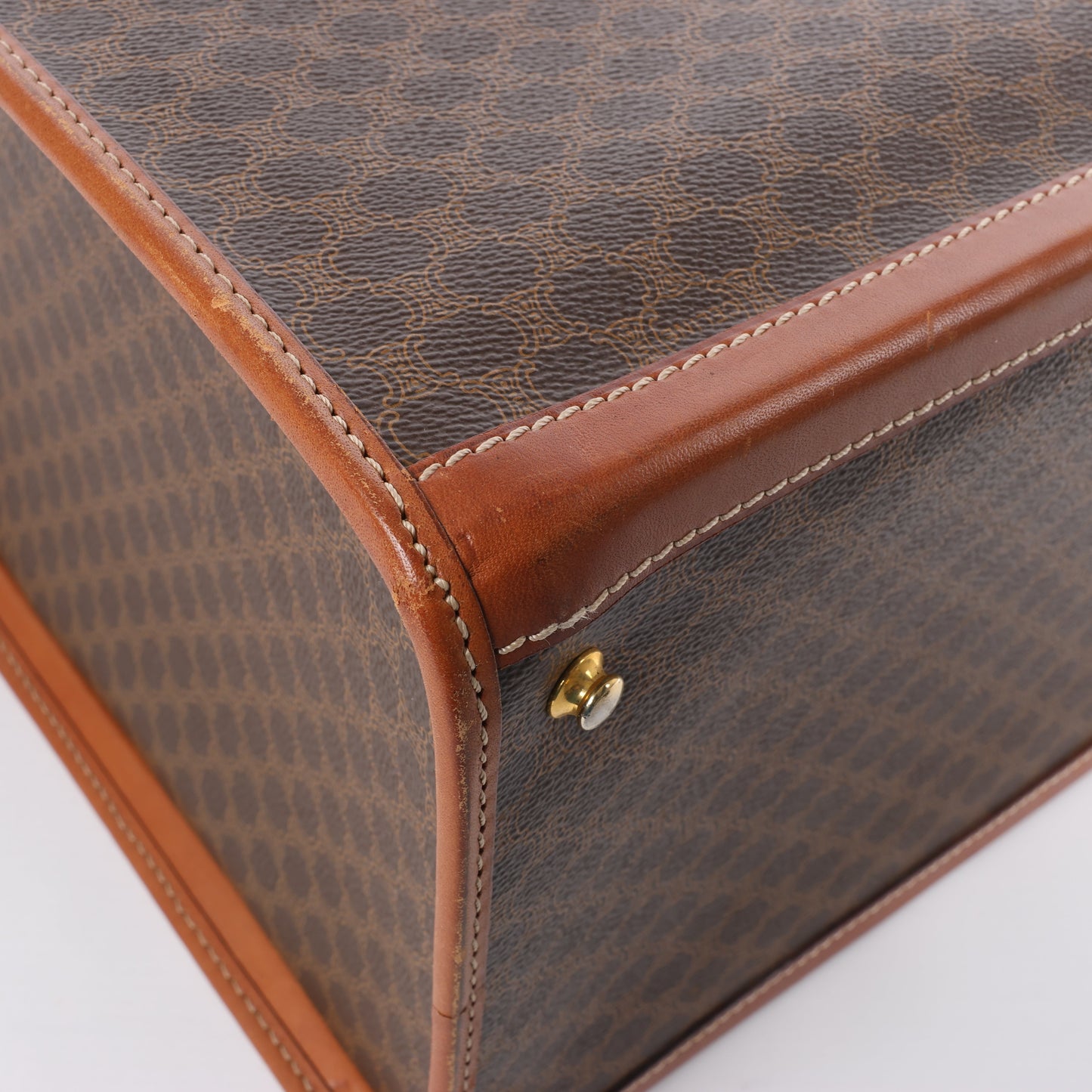 Celine Macadam – Braune Reisetasche aus PVC und Leder