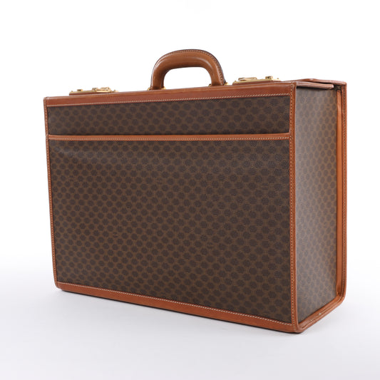 Celine Macadam PVC & Leather Attache Travel Bag in Brown