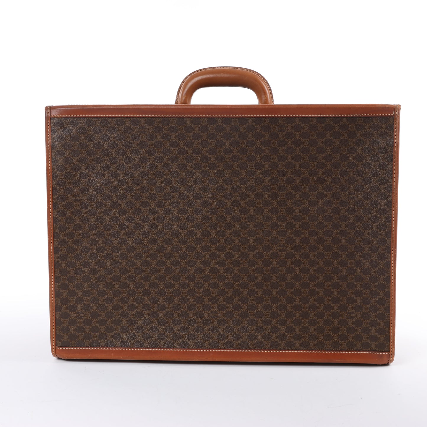 Celine Macadam – Braune Reisetasche aus PVC und Leder