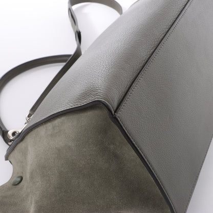 CELINE Trapeze Small Leder x Wildleder 2Way Handtasche in Grau