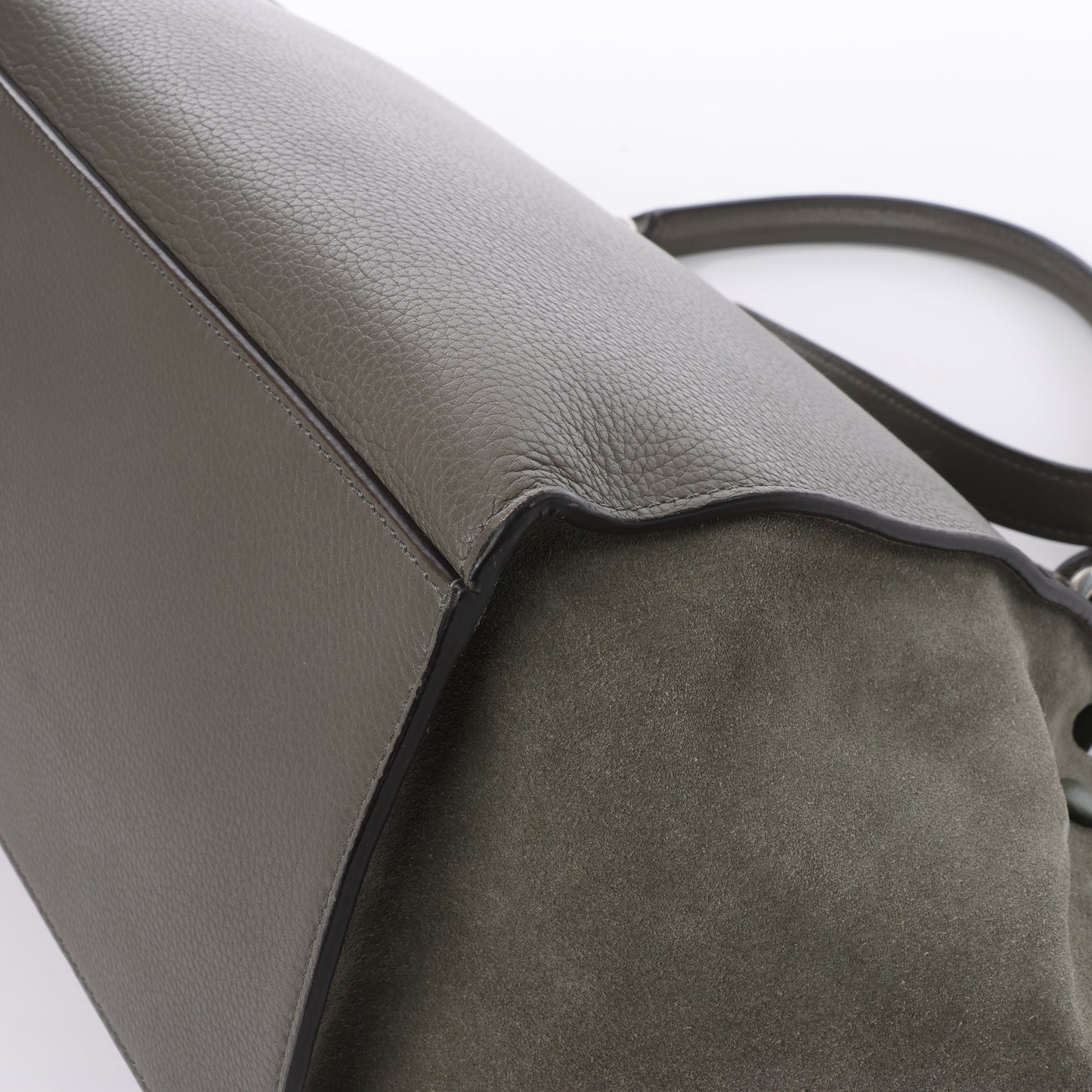 CELINE Trapeze Small Leder x Wildleder 2Way Handtasche in Grau