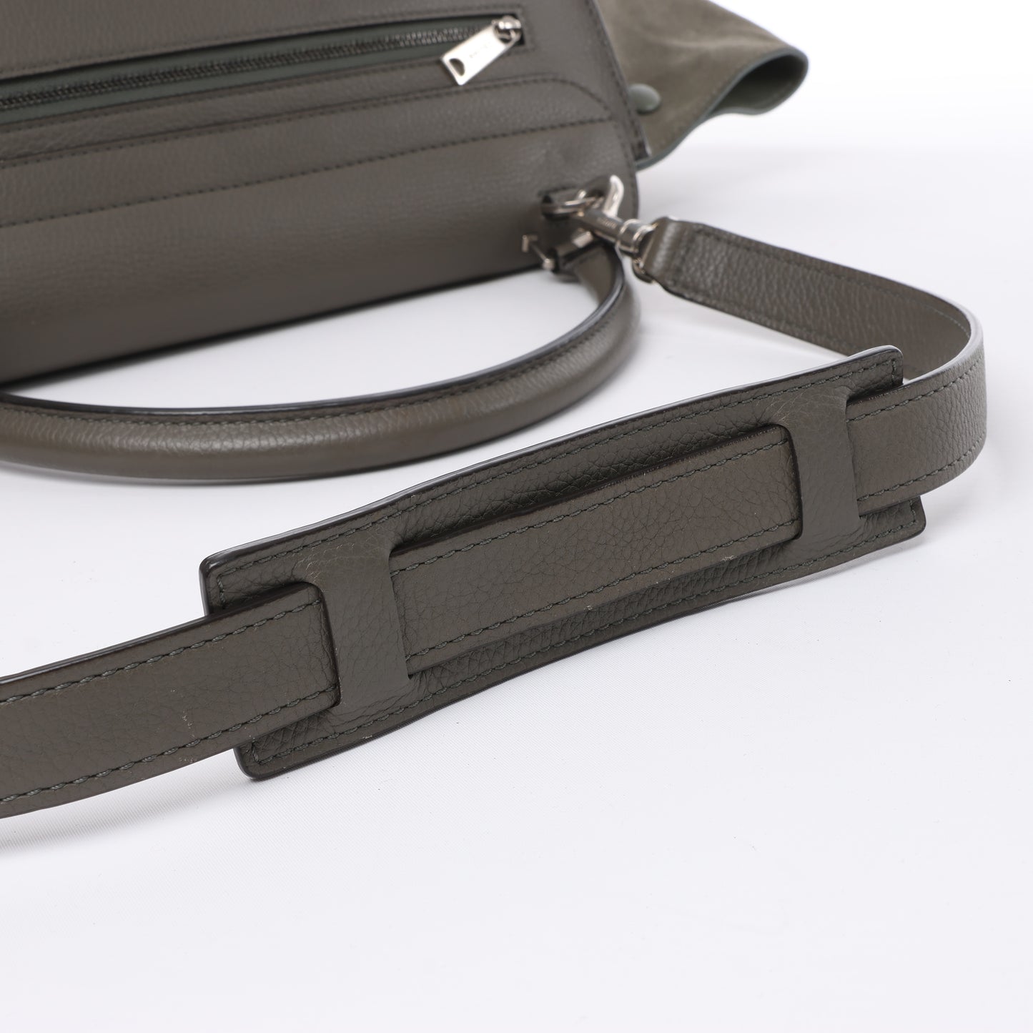 CELINE Trapeze Small Leder x Wildleder 2Way Handtasche in Grau