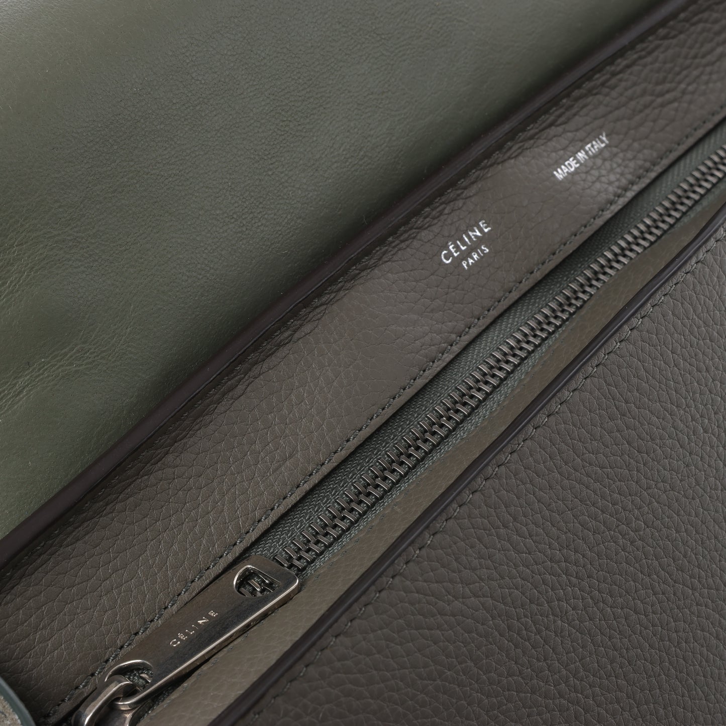 CELINE Trapeze Small Leder x Wildleder 2Way Handtasche in Grau