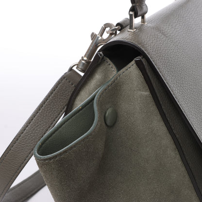 CELINE Trapeze Small Leder x Wildleder 2Way Handtasche in Grau
