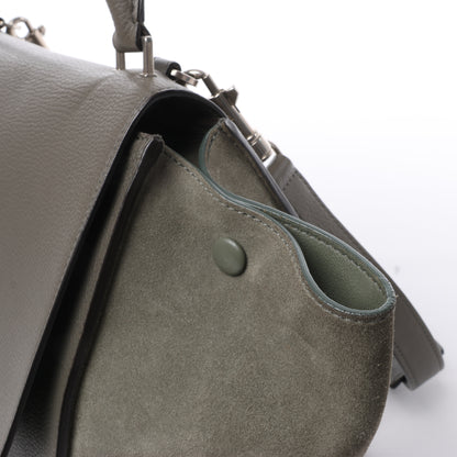 CELINE Trapeze Small Leder x Wildleder 2Way Handtasche in Grau