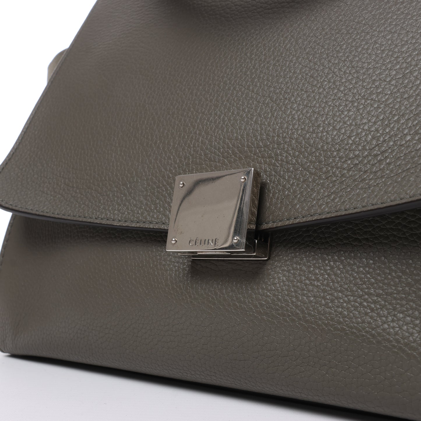 CELINE Trapeze Small Leder x Wildleder 2Way Handtasche in Grau