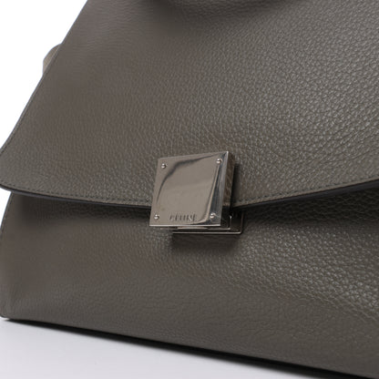CELINE Trapeze Small Leder x Wildleder 2Way Handtasche in Grau