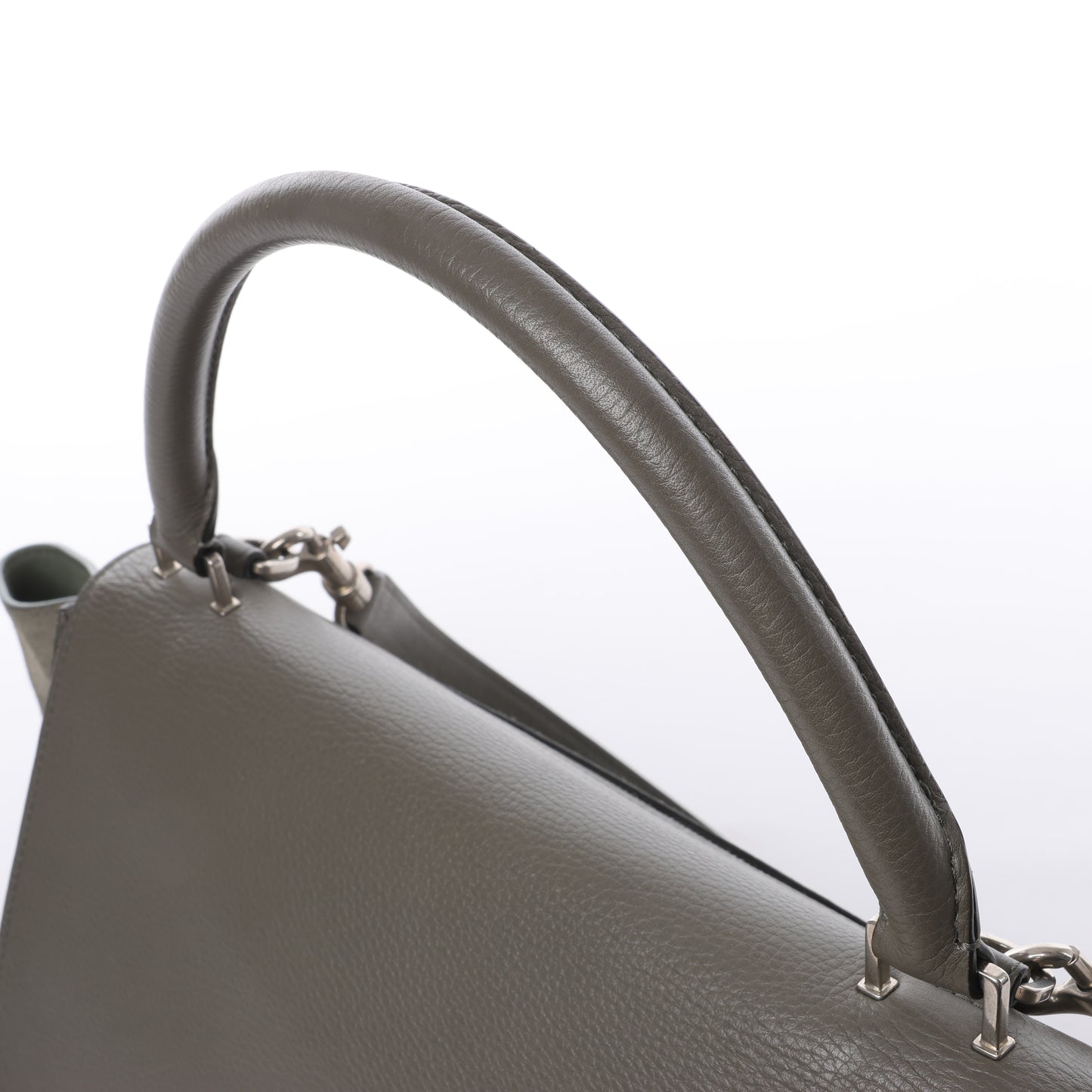 CELINE Trapeze Small Leder x Wildleder 2Way Handtasche in Grau
