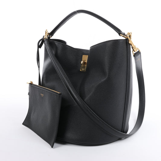 Celine Teen Bucket 16 Leather 2 Way Handbag in Black