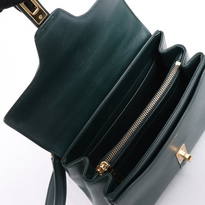 Celine – Sac 16 – Kleine Handtasche aus glattem Kalbsleder in Grün