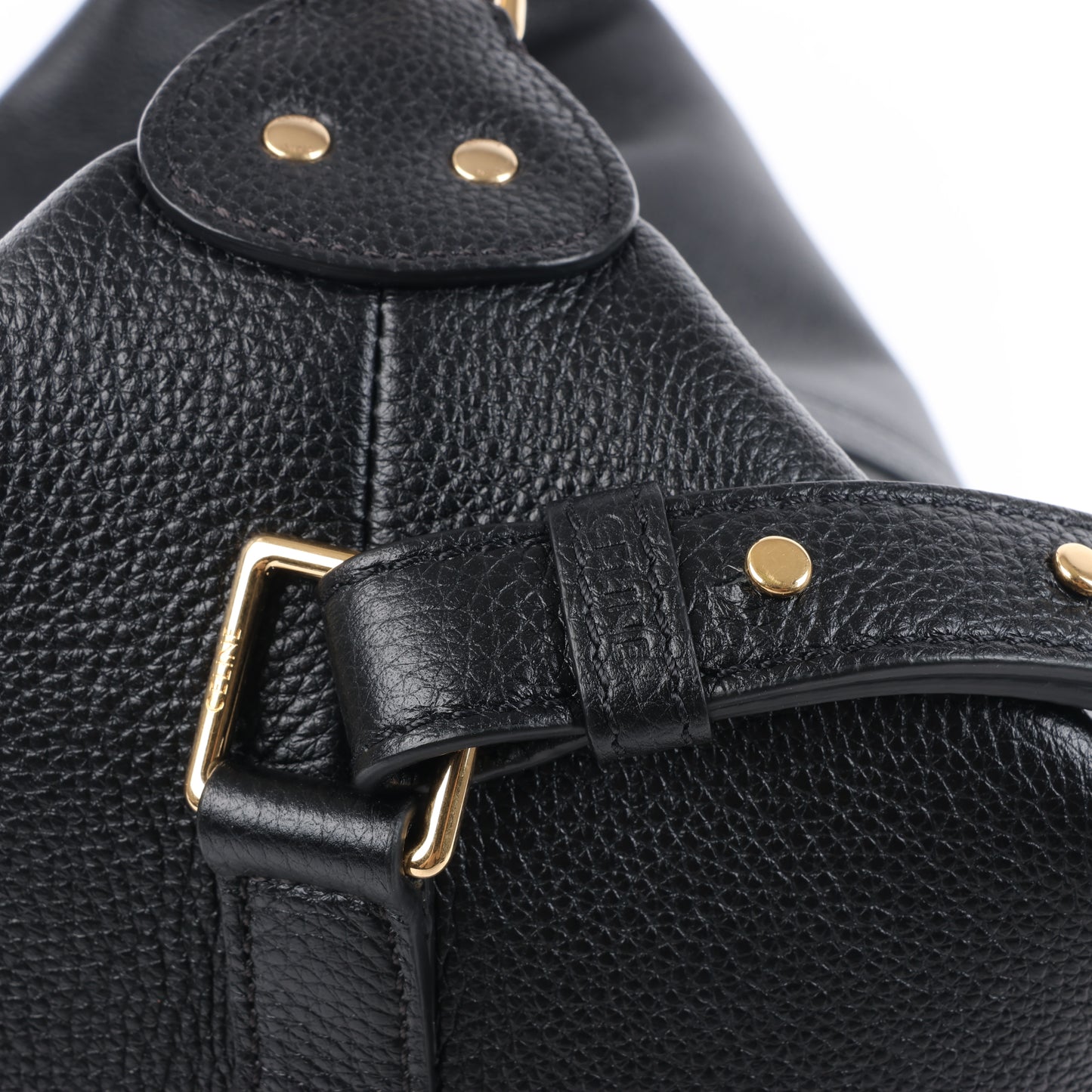 CELINE 6 Sith Leder 2Way Schultertasche in Schwarz