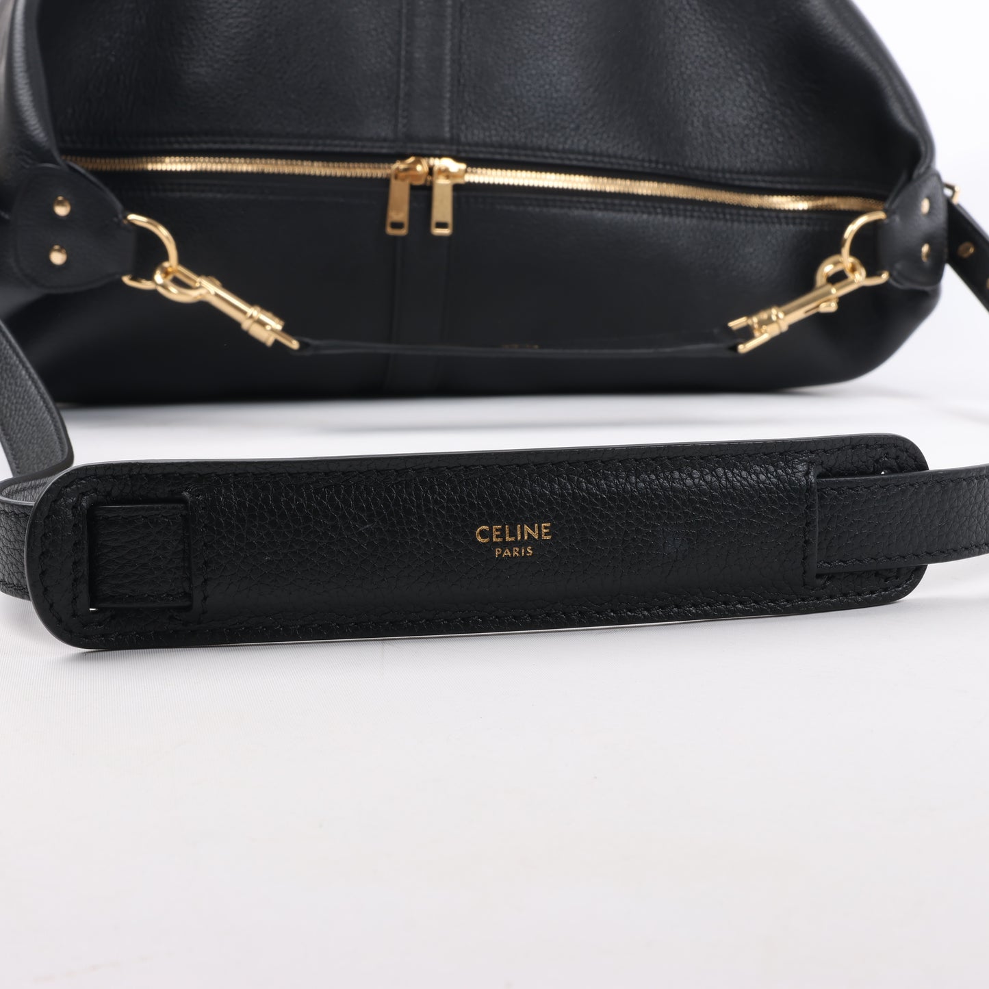 CELINE 6 Sith Leder 2Way Schultertasche in Schwarz