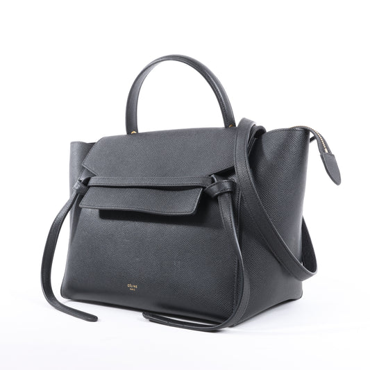 Celine – Gürteltasche Mini – 2-Wege-Handtasche aus schwarzem Leder