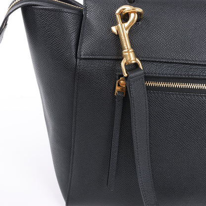 Celine – Gürteltasche Mini – 2-Wege-Handtasche aus schwarzem Leder
