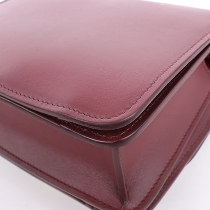 Celine – Classic Box – Kleine Schultertasche aus Leder in Burgunderrot