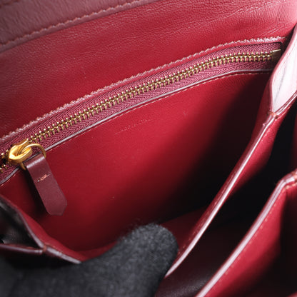 Celine – Classic Box – Kleine Schultertasche aus Leder in Burgunderrot