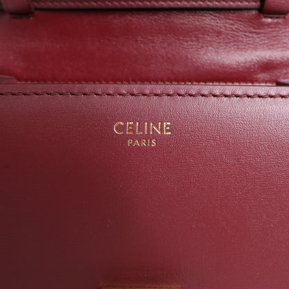 Celine – Classic Box – Kleine Schultertasche aus Leder in Burgunderrot