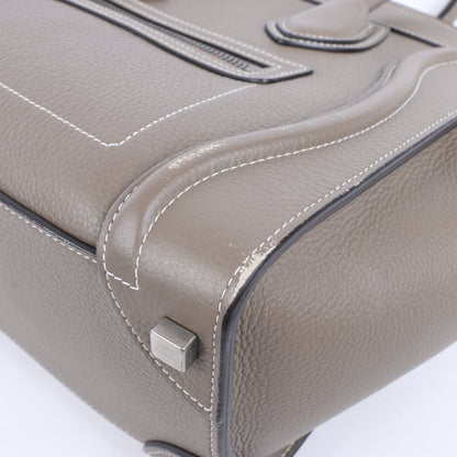CELINE Luggage Micro Lederhandtasche in Greige