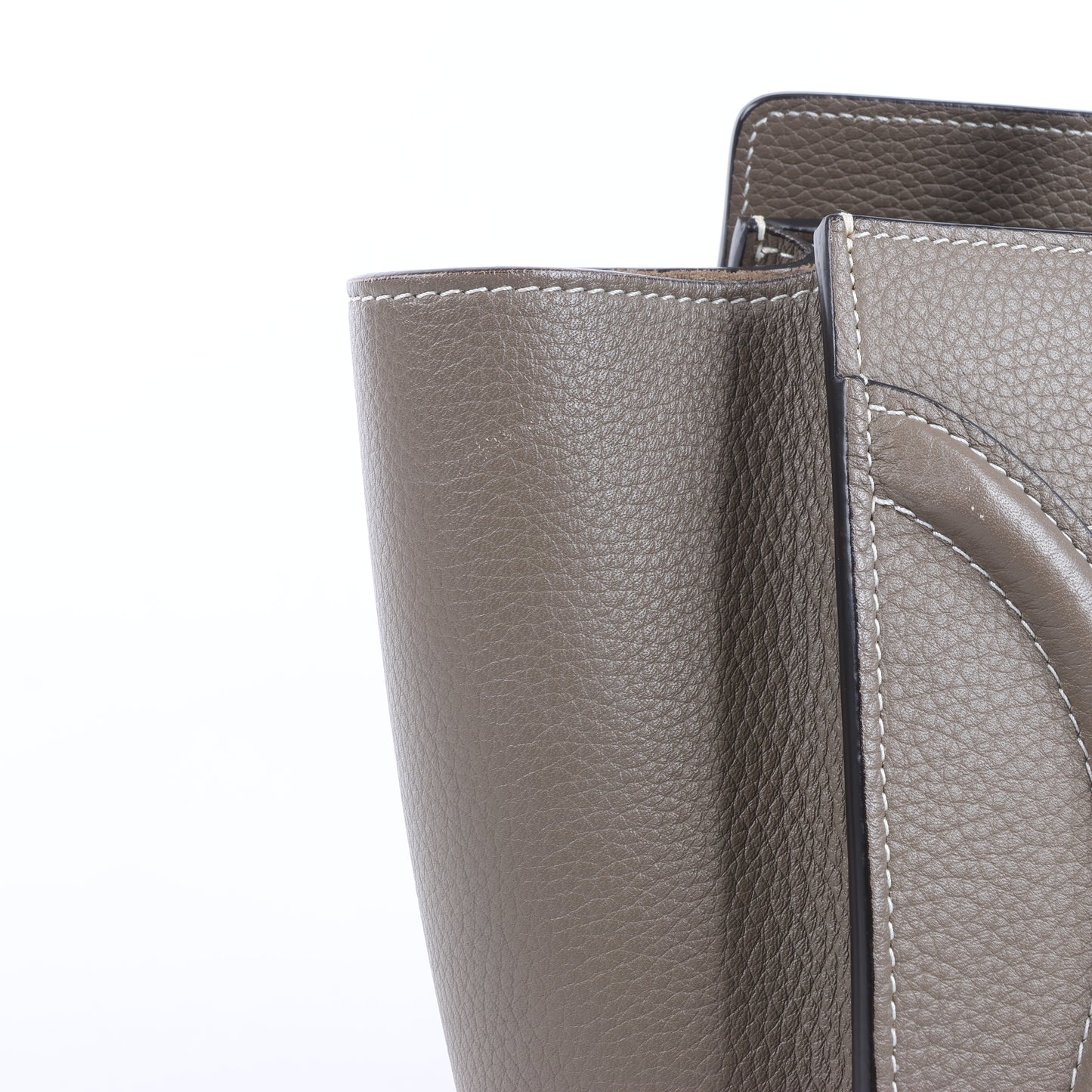 CELINE Luggage Micro Lederhandtasche in Greige