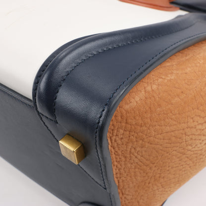 CELINE Luggage Micro Leder x Wildleder Handtasche dreifarbig in Braun