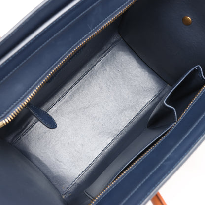 CELINE Luggage Micro Leder x Wildleder Handtasche dreifarbig in Braun