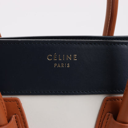 CELINE Luggage Micro Leder x Wildleder Handtasche dreifarbig in Braun