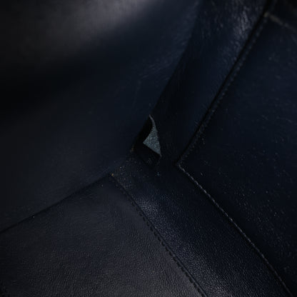 CELINE Nano Luggage Dreifarbige 2-Wege-Handtasche aus Kalbsleder in Blau x Schwarz